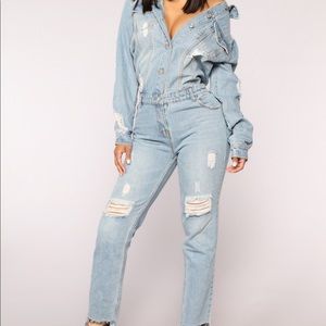 Fashion Nova Denim Jumpsuit